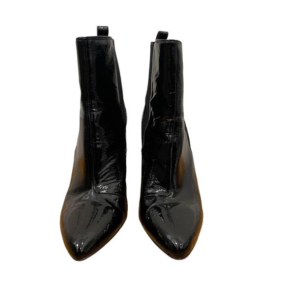 Vince Camuto Britzy Black Patent Leather Pointed Toe Bootie Size 8.5 - Picture 4 of 8